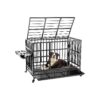 Extra Medium Dog Crate with Air Lift Rod and Wheels for Easy Portability and Cleaning