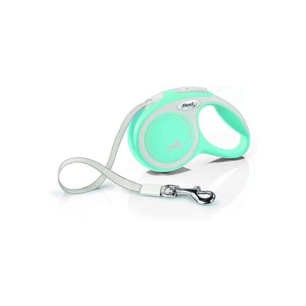 Extra Small Retractable Dog Leash in Light Blue and Grey with Comfort Tape