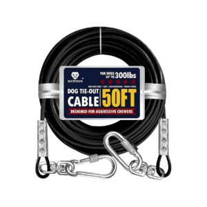 Extra Strong 100ft Tie Out Cable for Large Dogs up to 300 Pounds