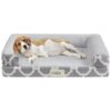 Extra Supportive Gray Dog Bed with Machine Washable Cover