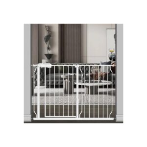 Extra Wide Child Safety Gate with Door for Stair Doorway and Indoor Outdoor Use