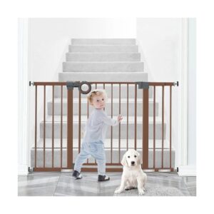 Extra Wide Child Safety Gate with Door for Stairs, Dogs, and Large Rooms