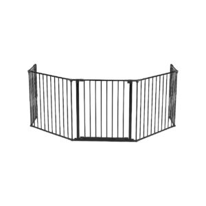 Extra Wide Hearth Gate for Pets Large Openings Black