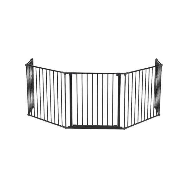 Extra Wide Hearth Gate for Pets Large Openings Black