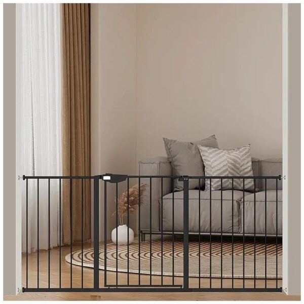 Extra Wide Pet Gate with Triple Lock for Secure Pet Containment and Baby Protection