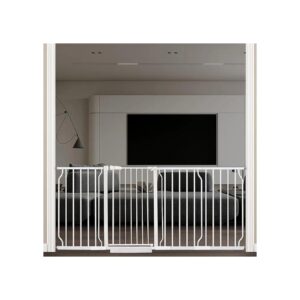 Extra Wide Pressure Mounted Baby Pet Gate with 180 Degree Auto Close Doorway Protector