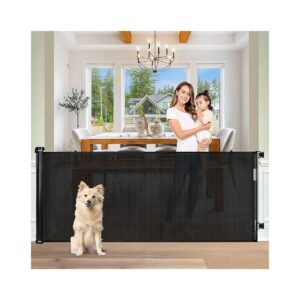 Extra Wide Retractable Baby Gate for Kids or Pets Movable Indoor Outdoor Barrier