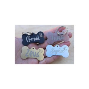 Extremely Durable Stainless Steel Dog and Cat ID Tags with Customizable Text