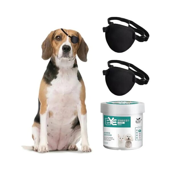 Eye Care Kit for Pets with Natural Formula and Eye Patches