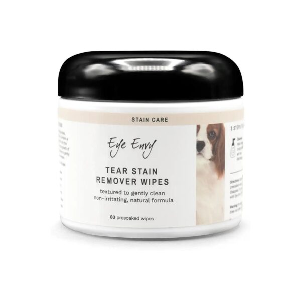 Eye Envy Tear Stain Wipes for Dogs with Natural Formula and Textured Cloth