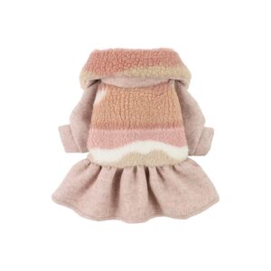 Faced Wool Pink Dog Coat, Princess Style, for Small Dogs and Cats