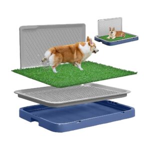 Fake Grass Pee Pad with Tray for Small to Medium Dogs Up to 70lbs for Pet Training