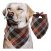 Fall Dog Accessory Bandana for Small Medium Large Dogs Plaid Pattern Soft Cotton