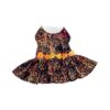 Fall Leaves Floral Print Dog Dress for Large Breed Females with Leash