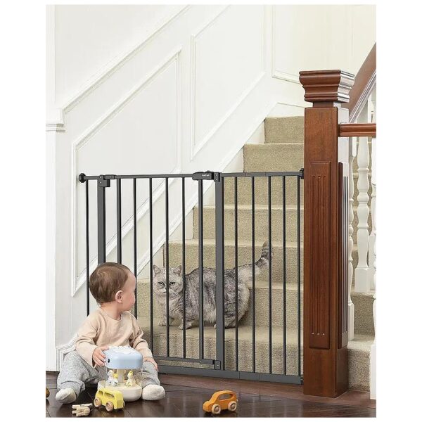 Family Choice Award Winner Baby Gate for Wide Openings with Metal Construction