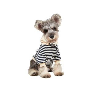 Fancy Collared Striped Dog Sweater for Small Dog Owners