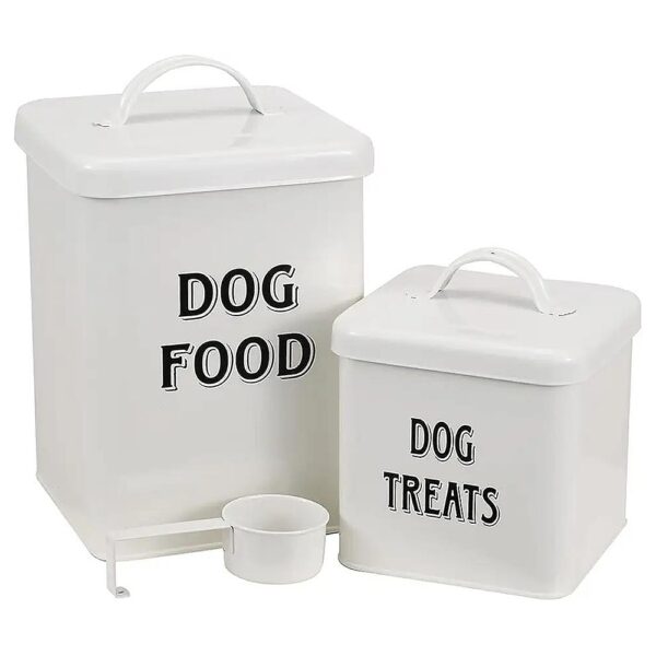 Farmhouse-Style Dog Food Storage Container with Bonus Scoop for Pet Owners