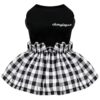 Fashionable Classic Black Plaid Dog Dress for Small Dogs Girl