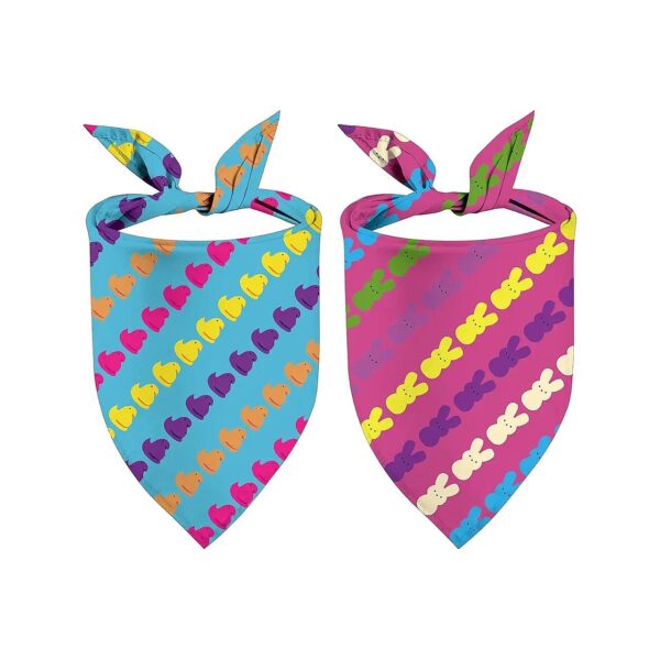 Fashionable Easter Gift Set for Dogs with 2-Pack Rainbow Chick Design Bandanas