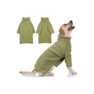 Fashionable Knitted Dog Sweater with Long Sleeves and Classic Check Pattern