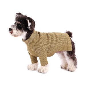 Fashionable Long Sleeve Knitted Dog Sweater with Check Pattern Small Medium Large Dogs