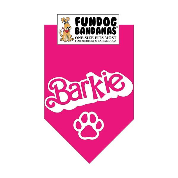 Fashionable One Size Fits Most Dog Bandana with Barbie Print for Medium to Large Dogs