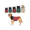 Fashionable Vintage-Style Dog Down Jacket with Adjustable Collar and Closures