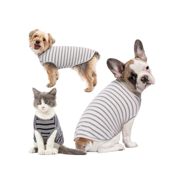 Fashionable and Breathable Dog Shirts with Classic Stripe Design for Small to Large Dogs