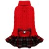 Fashionable and Functional Dog Sweater Dress for Small Dogs with Bowtie