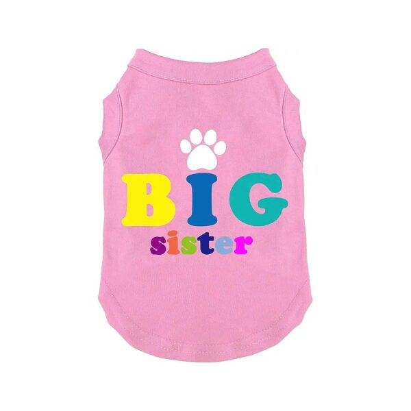 Fashionable and Stylish Letter Printed Big Sister Vest for Small to Large Dogs