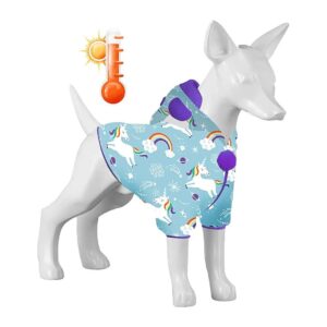 Fashionable and Warm Dog Winter Coat with Starlight Rainbow Print for Small Breed Dogs