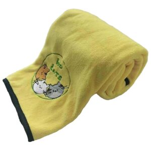 Fast Drying Microfiber Pet Towels for Small Dogs and Cats in Yellow and Grey