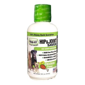 Fast-Relieving Liquid Hip and Joint Supplement with Chicken Flavor for Dogs