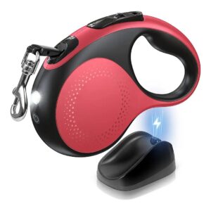 Fast and Easy Retractable Dog Leash with LED Light and High Strength Hook