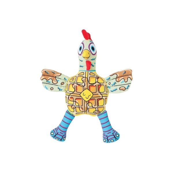 Fat Cat Chicken 'N Waffles Squeaky Toy for Dogs of All Sizes