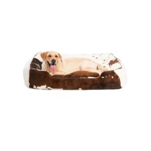 Faux Fur Dog Bed for Extra Large Dogs with Removable Cover and Bolster Support