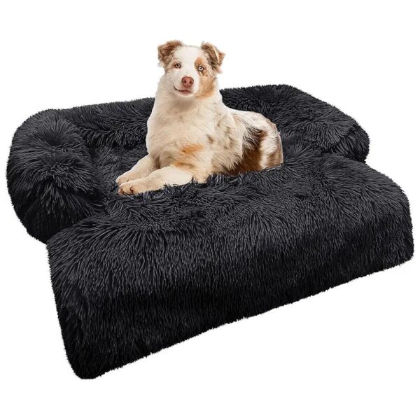 Faux Fur Dog Bed for Large Breeds, Waterproof Cover, Anti-Slip Bottom, and Comfort