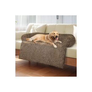 Faux Fur Dog Sofa Bed with Removable Cover and Non-Skid Bottom for Large Breed Dogs