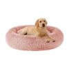 Faux Fur Donut Cuddler Dog Bed for Medium and Large Dogs