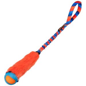 Faux Fur PowerBall Bungee Tug Toy for Dogs of All Ages and Training