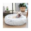 Faux Fur Soft Cozy Pet Bed with Anti Anxiety Calming Design for Small Breed Pets