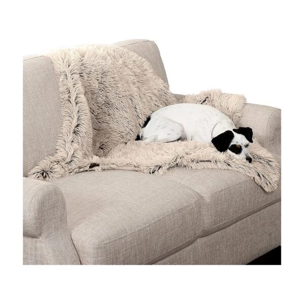 Faux Fur and Velvet Dog Throw Blanket for Snuggling and Cozy Evenings