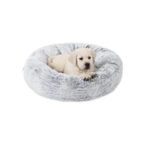 Faux Rabbit Fur Donut Cuddler Bed for Small and Large Breed Dogs and Cats