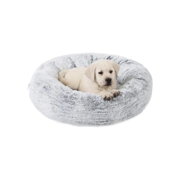 Faux Rabbit Fur Donut Cuddler Bed for Small and Large Breed Dogs and Cats