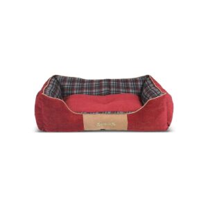 Faux Suede Padded Soft-Walled Bed for Small Breeds in Rich Red Color