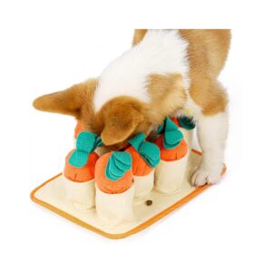 Feeding Mat for Small Breed Dogs with Snuffle Toy and Carrot Dispenser