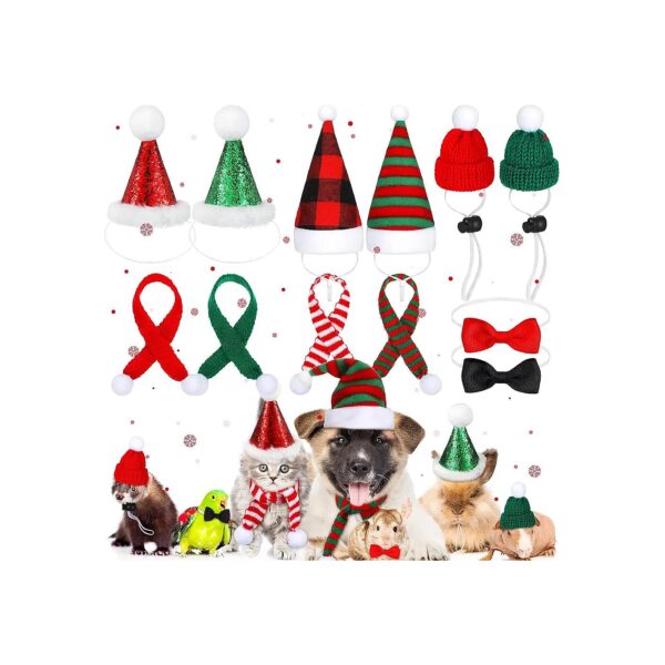 Ferrets, Guinea Pigs and Hedgehogs, Soft and Comfortable Santa Hats with Scarfs and Bows