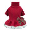 Festive Christmas Dog Dress XS For Small Dogs Cats Winter Wear Turtleneck Design