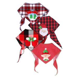 Festive Felt Applique Bandanas for Christmas Dogs, Medium and Large Sizes, 100% Cotton