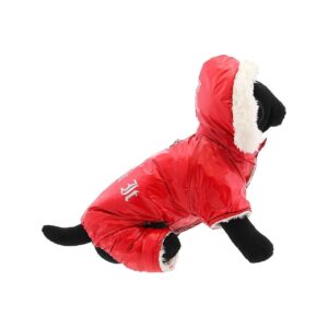 Festive Small Breed Dog Snow Suit with Sherpa Lining and Simple Design